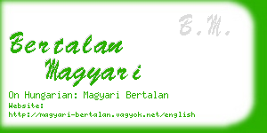 bertalan magyari business card